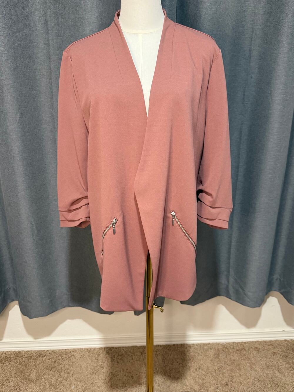 Maurices 1X Dusty Rose Work Jacket Blazer
